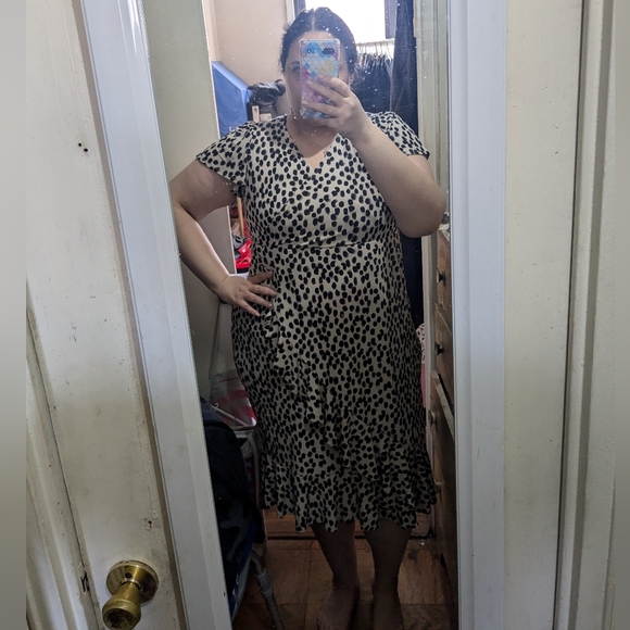 Torrid Plus Size Midi Studio Knit Surplice Wrap Dress - 0X - Picture 6 of 6